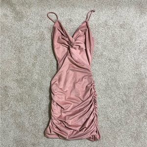 lucy in the sky pink ruched dress